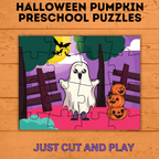 Pumpkin Halloween Puzzles for Preschoolers | Preschool Puzzles | Preschool Activities | Toddler Puzzles | Toddler Printable | Digital Puzzle