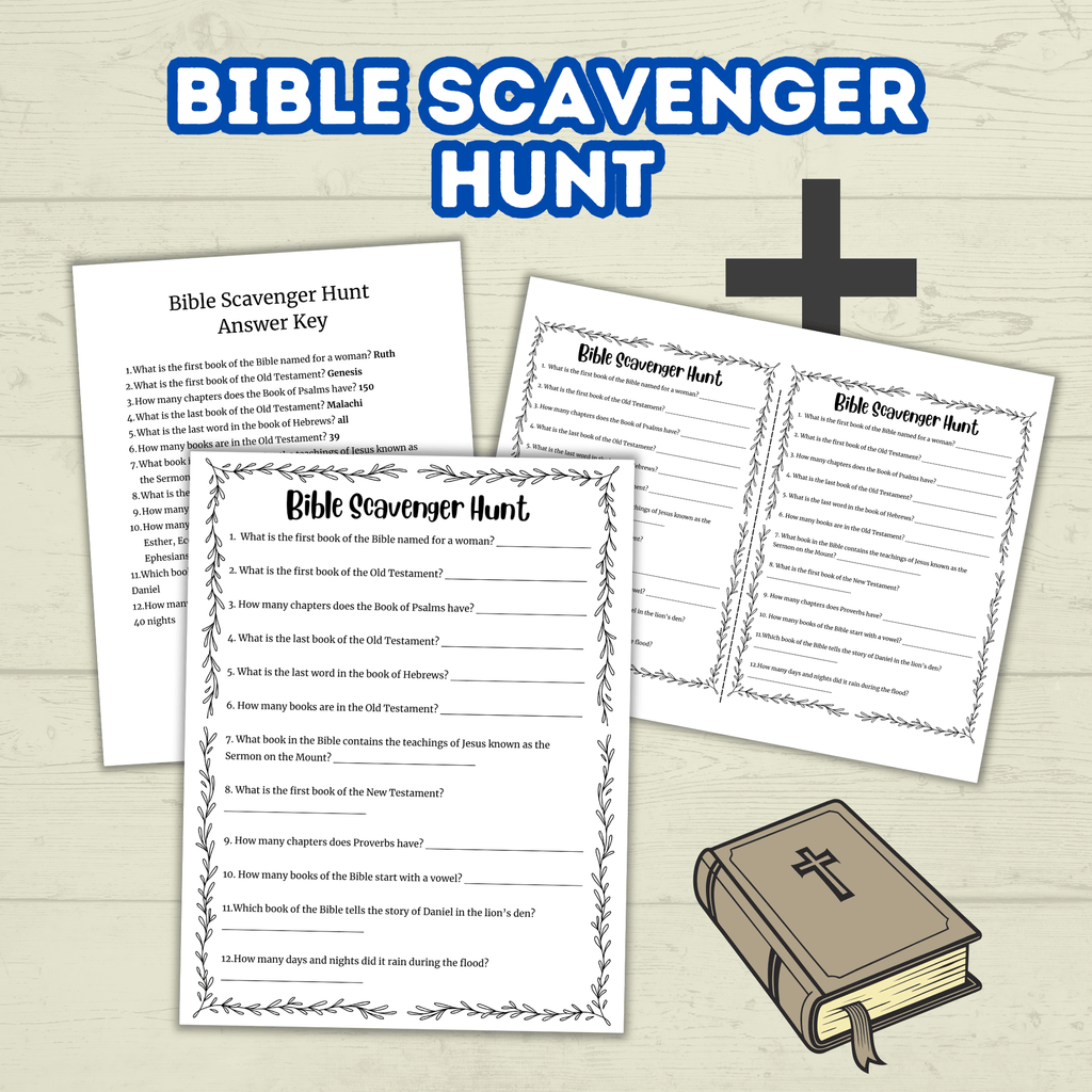 Kids Bible Games, Christian Printables, PDF, Sunday School Digital Download, Children's Ministry, Church New Testament