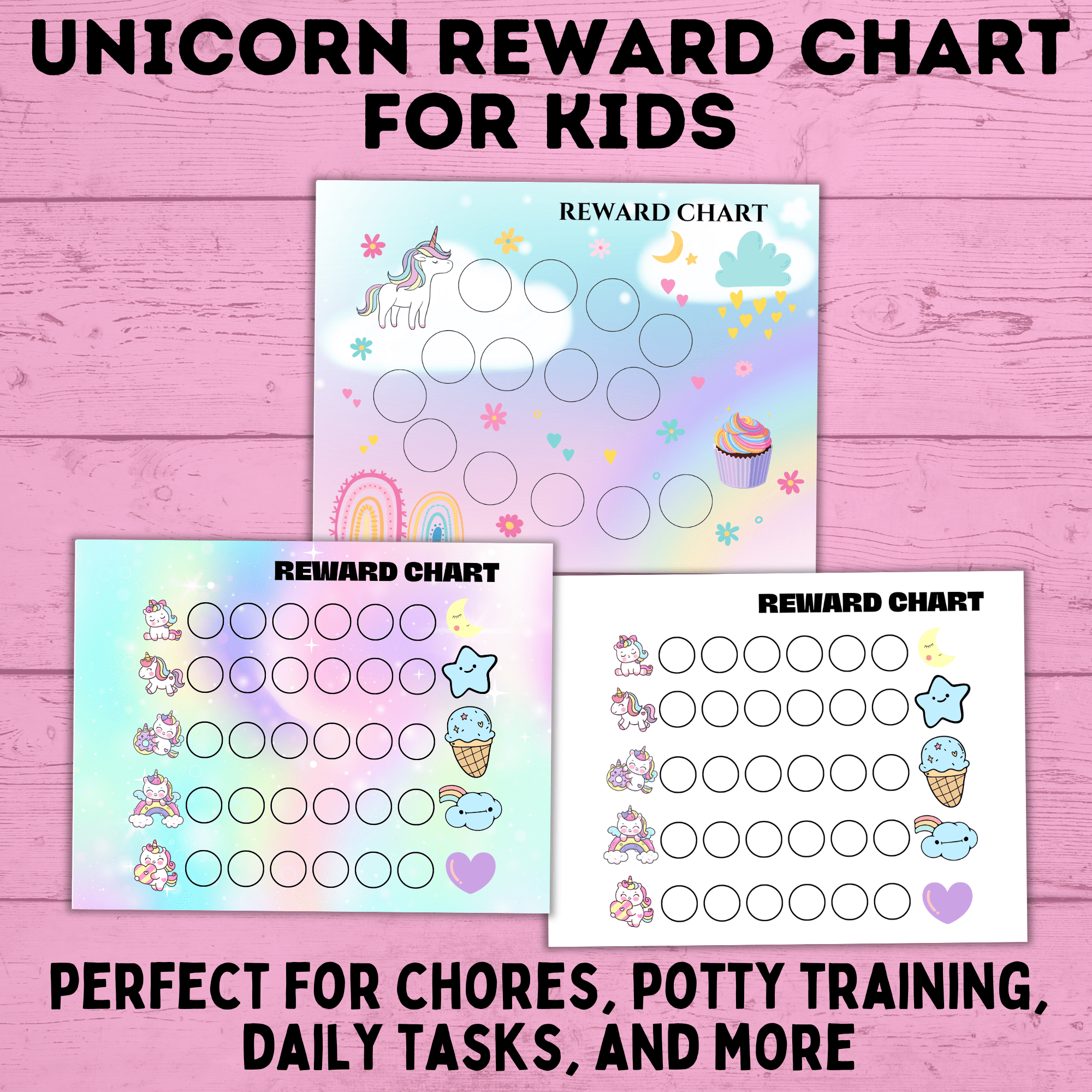 Unicorn Reward Chart for Kids | Sticker Chart for Kids | Toddler Chore Chart