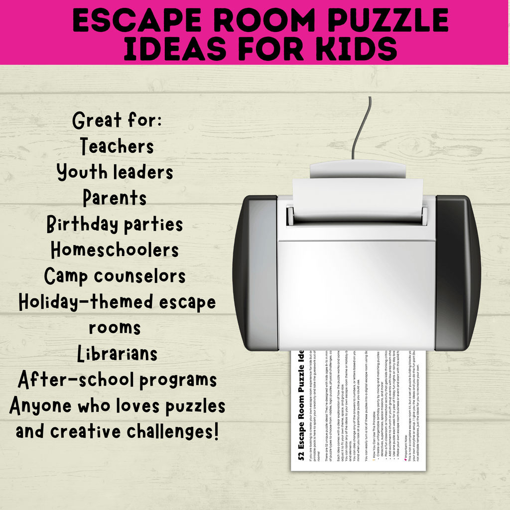 Escape Room Puzzles | Escape Room Ideas | Escape Room Games | Games for Kids | Party Games | Puzzles for Kids | Printable Escape Room