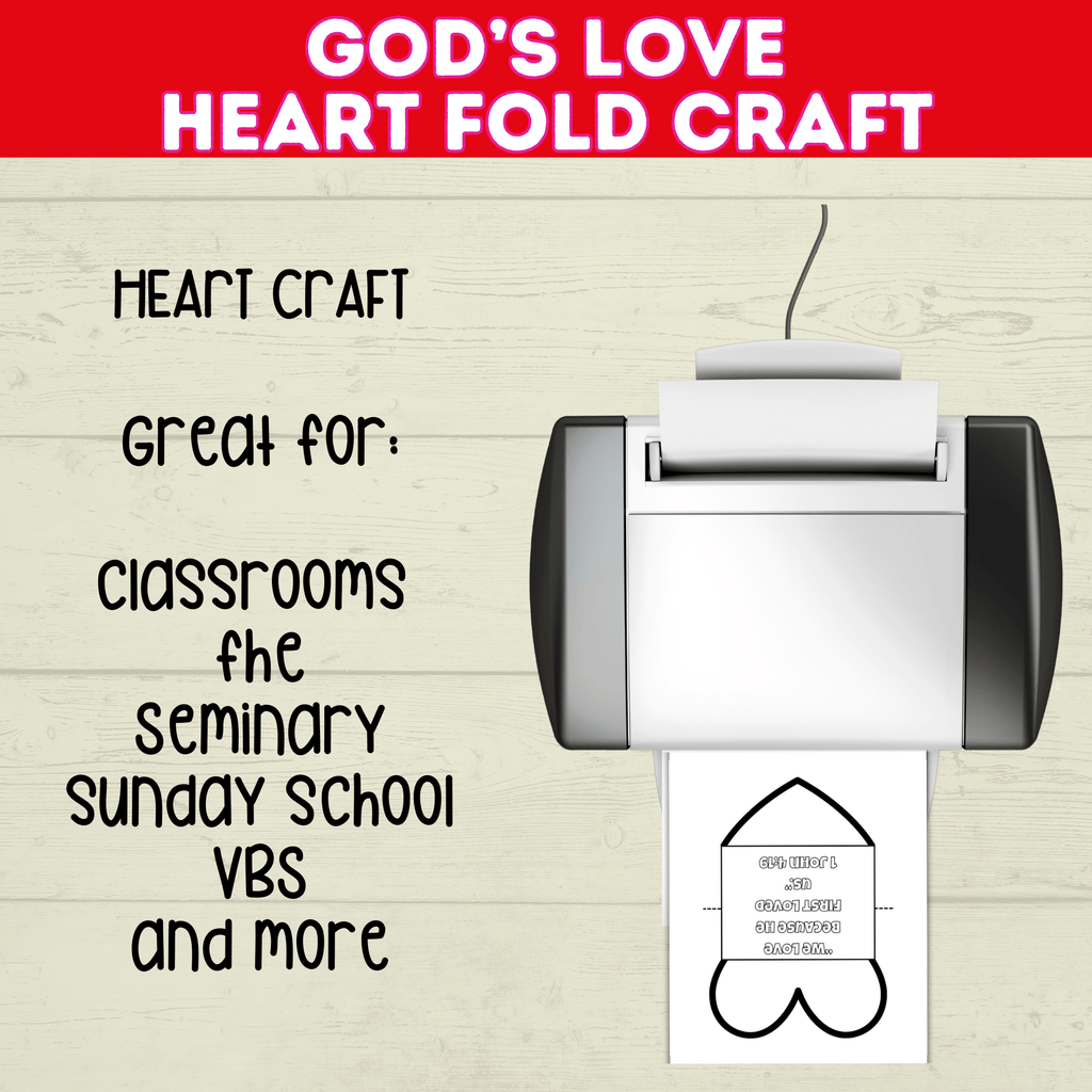 Sunday School Heart Craft for Kids, Christian Bible Verse Printable, Jesus Loves Me