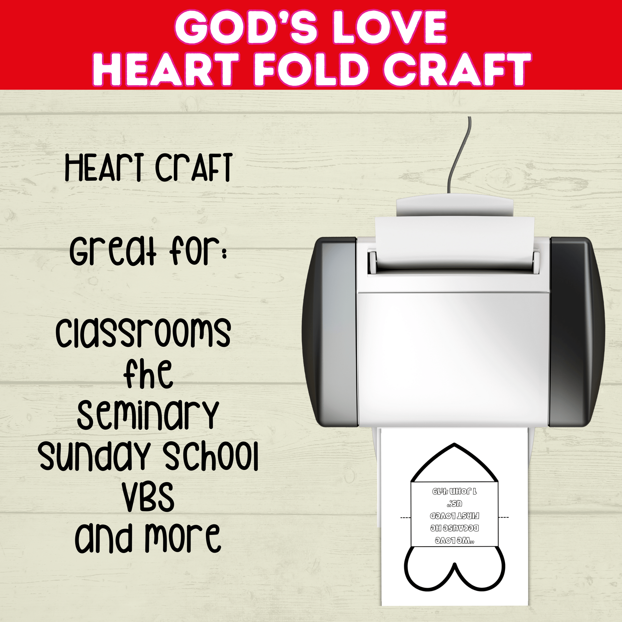 Sunday School Heart Craft for Kids, Christian Bible Verse Printable, Jesus Loves Me