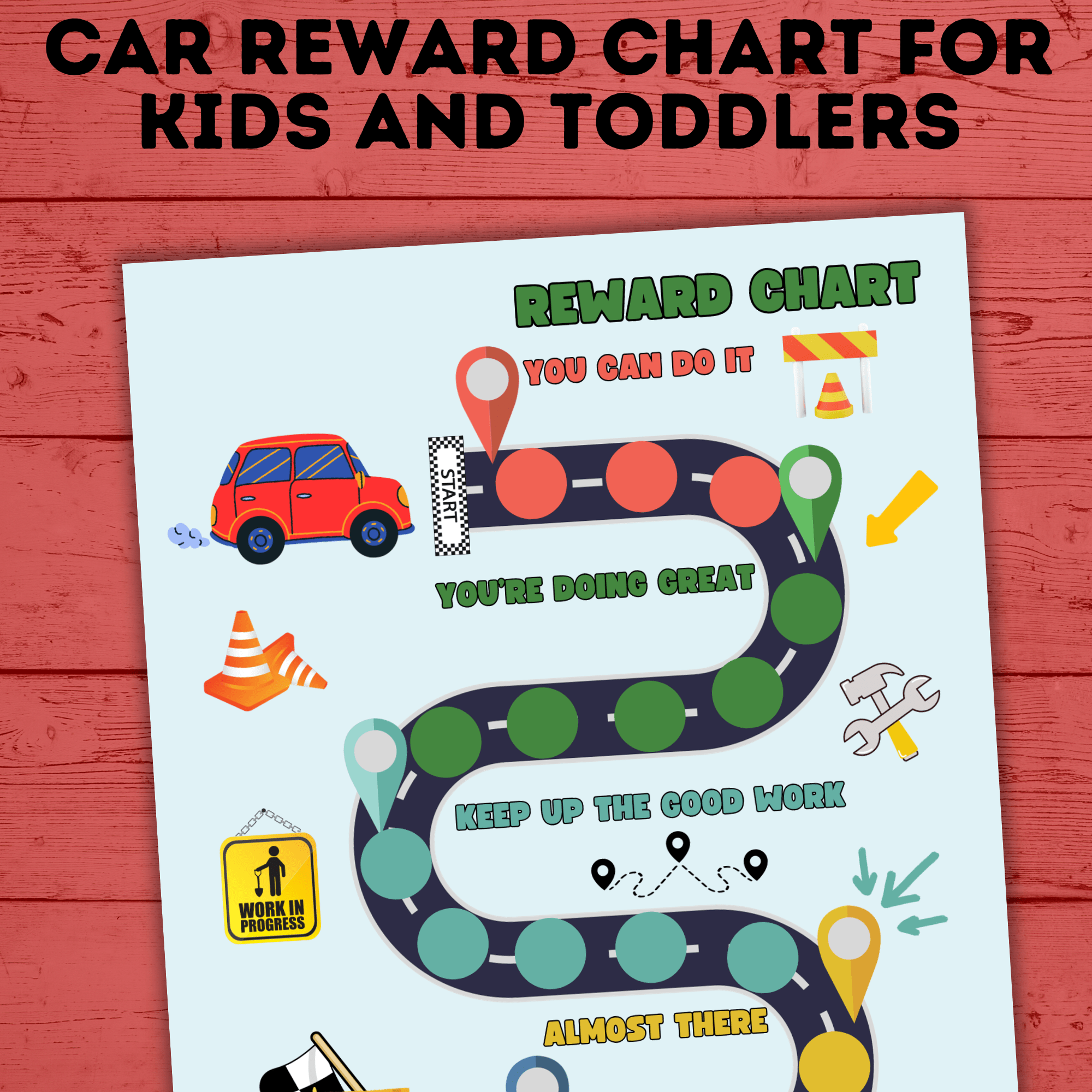 Car Reward Chart for Kids and Toddlers | Reward Chart | Chore Chart for Kids | Printable reward chart | Kids Printable | Kid's Chart