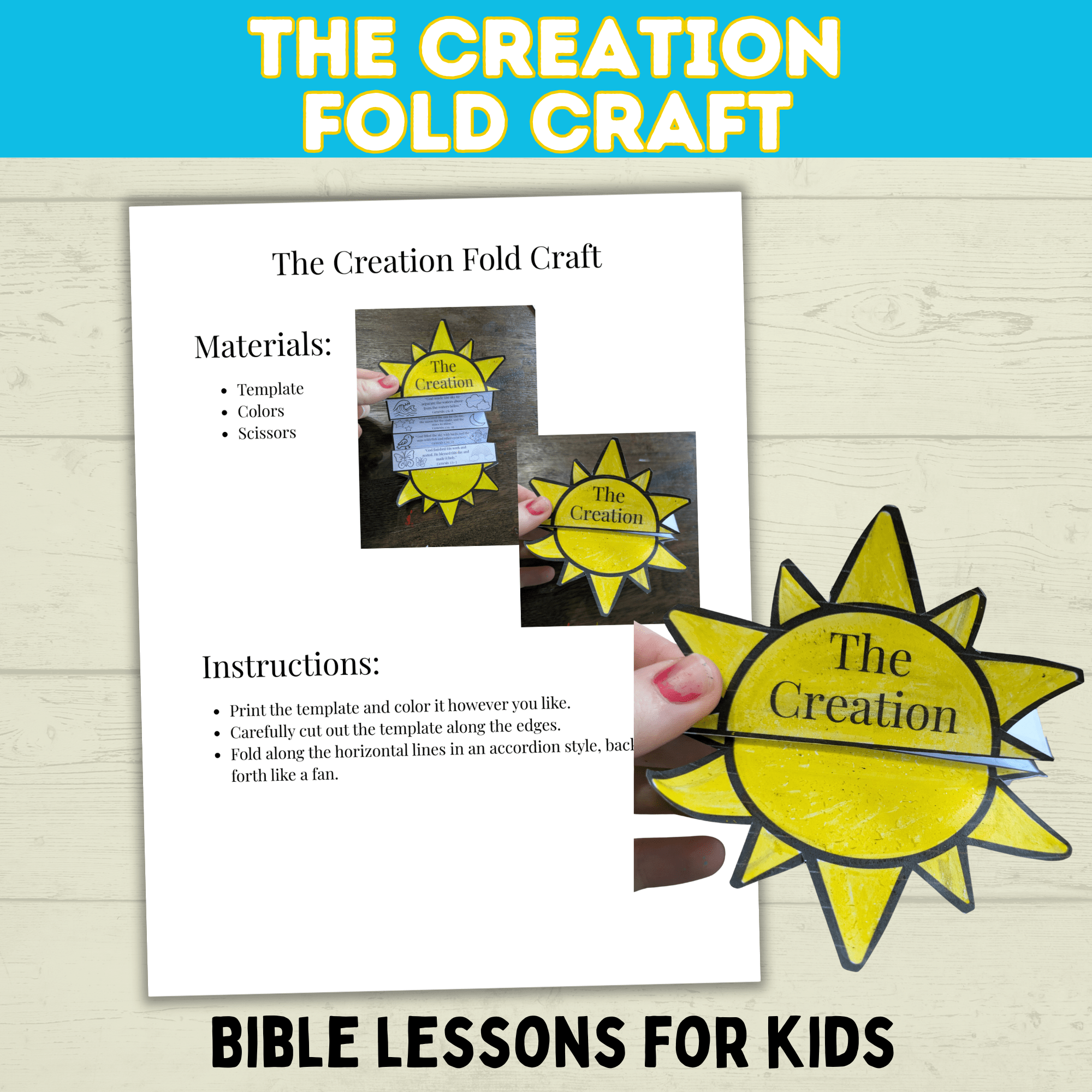 7 Days of Creation Bible Story Sunday School Craft for Kids, Old Testament