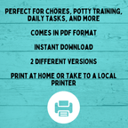 Pokemon Reward Chart for Kids and Toddlers | Reward Chart | Chore Chart | Kids Chart | Potty Training Chart | Instant Download | PDF