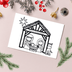 Printable Christmas Card | Digital Christmas Card | Nativity Christmas Card | Color Christmas Card | PDF Christmas Card | Instant Download