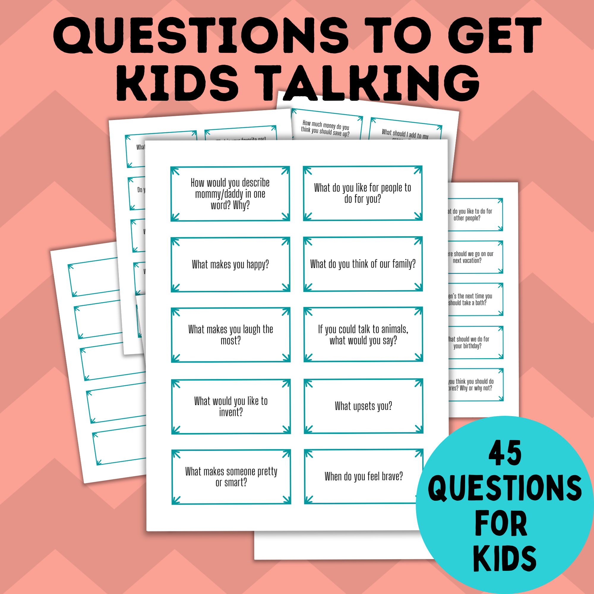 Questions for Kids to Get Them Talking | Kid's Question Cards | Bonding Questions for Kids
