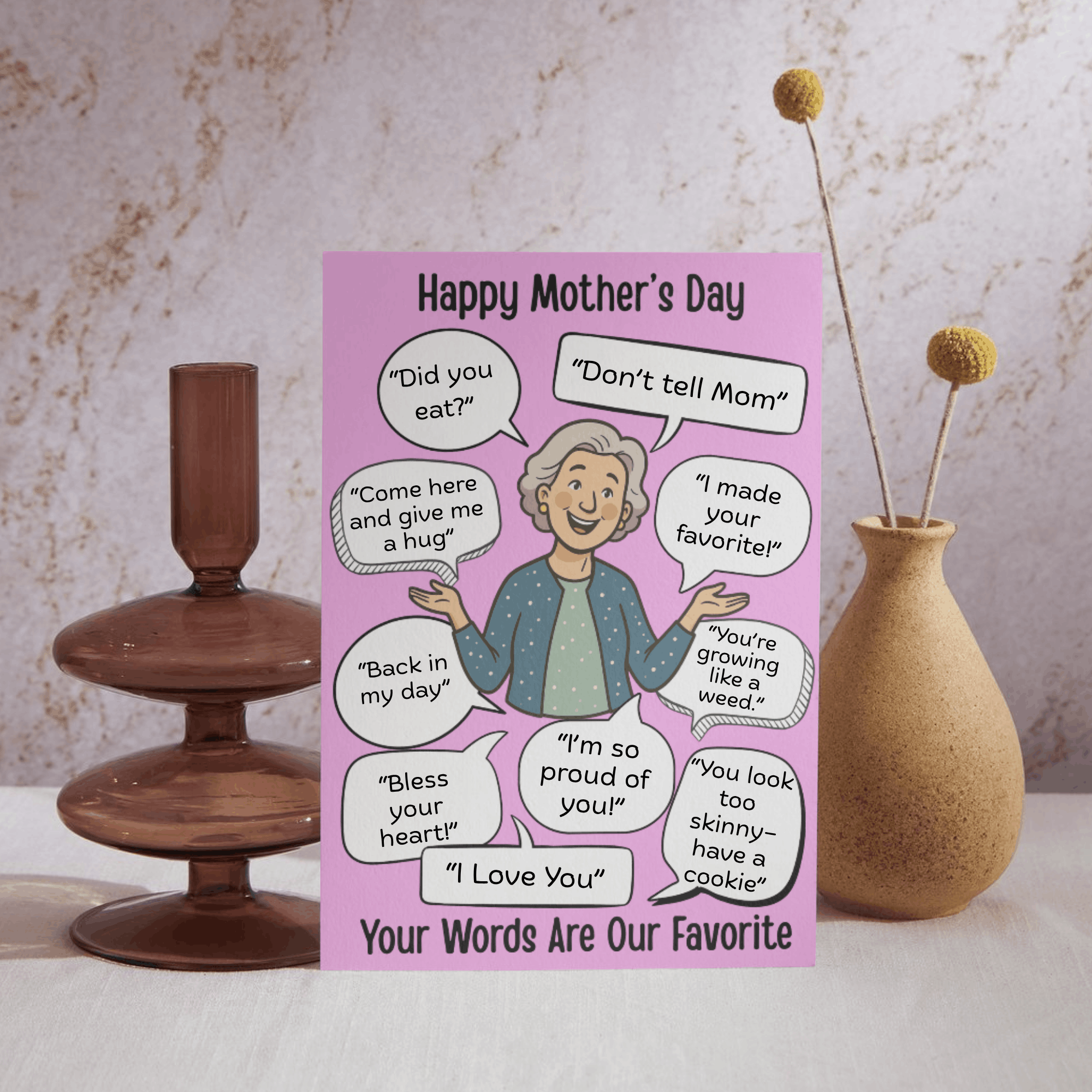 Funny Mother's Day Card, Mother Quote, Mom Quotes, What Mom Says, Humor Mom Card, Mom Gift, Family Card, Wife Card, Card from Siblings