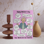 Mother's Day Keepsake Quotes Poster and Card, Personalized Fill in the blank Mom, Funny Gift for Mom, Mother's Day Gift, Grandma Gift Funny