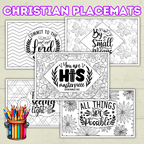 Christian Coloring Pages, Christian Placemats, Kids Placemats, Kids Coloring Pages, Sunday School Activity, Religious Placemats, Jesus