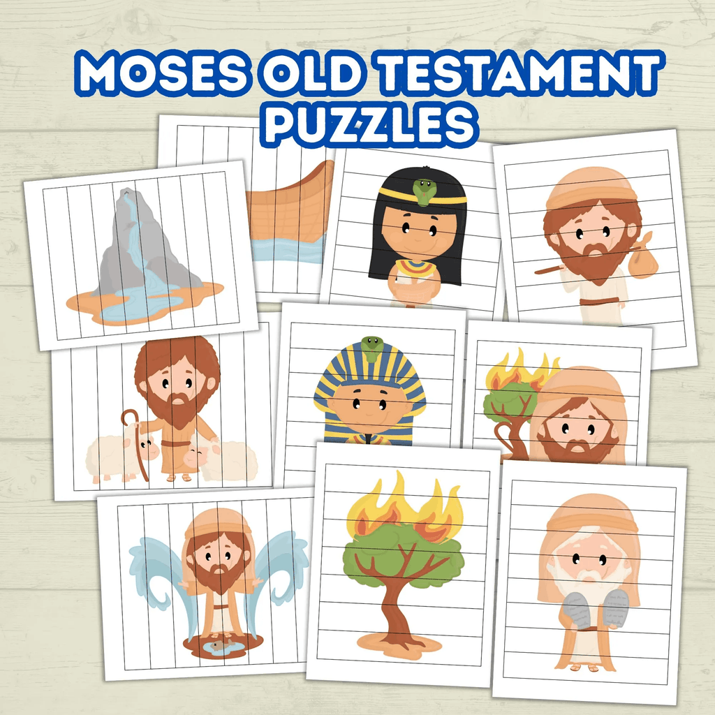 Moses Coloring Pages, Moses Activity Pack, Sunday School Activity, Bible Lesson, Old Testament, Genesis, Christian Craft, Moses and Exodus