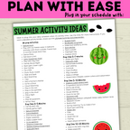 Summer Planner | Summer Schedule | Summer Activities | Summer Printable | Summer Fun | Chore Chart | Sample Schedule | Activity Ideas