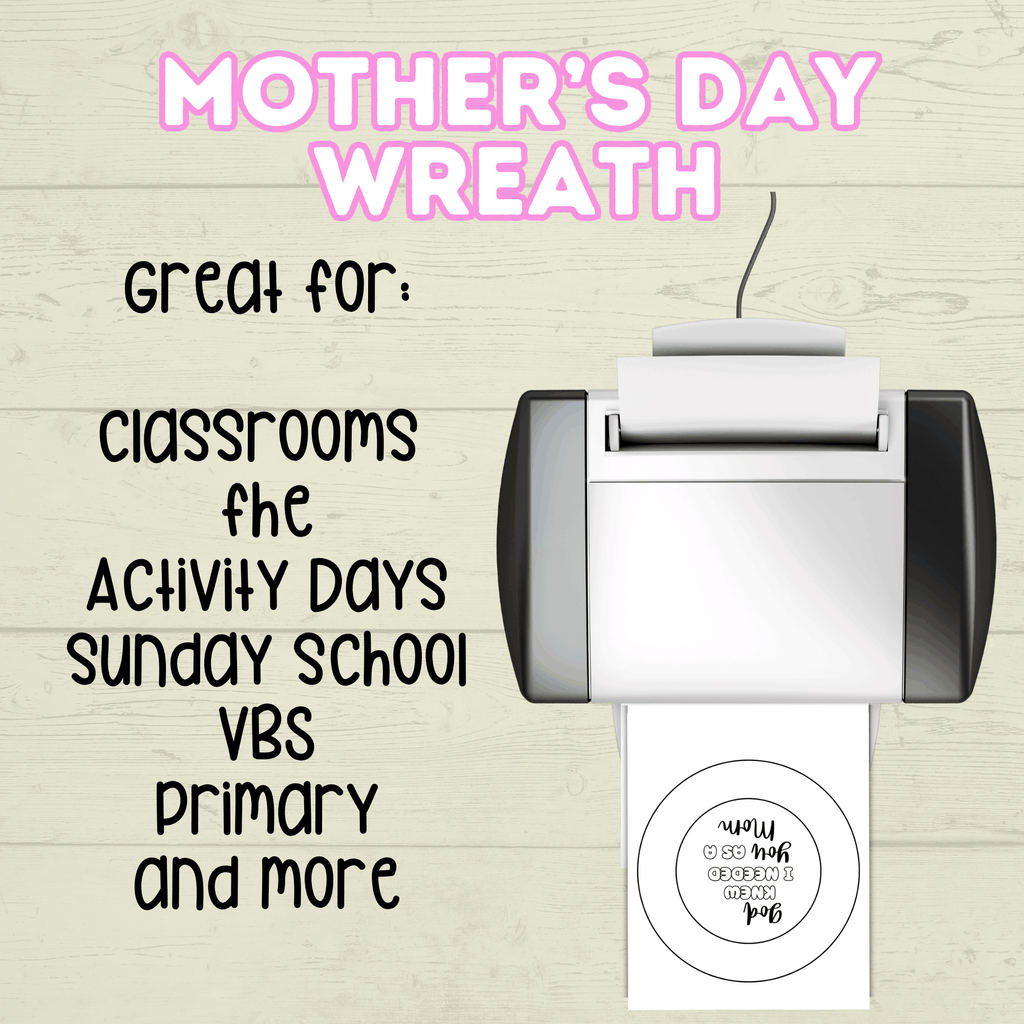 Mother's Day Wreath Craft, Paper Wreath, DIY Cut and Paste Wreath, Mother's Day Card, Sunday School Craft, Christian Activity, Homeschool