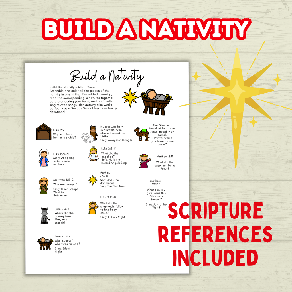 Build a Paper Christmas Nativity Scene Activity Printable for Kids