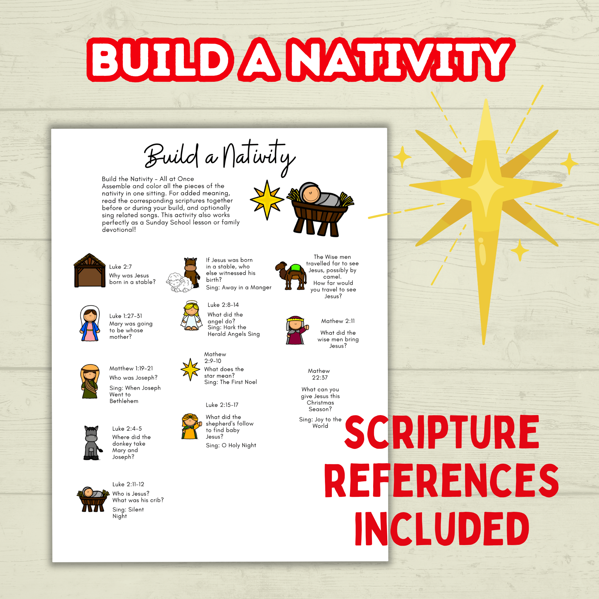 Build a Paper Christmas Nativity Scene Activity Printable for Kids