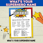 Superhero Name Game Printable Instant Digital Download | Superhero Party | Superhero Game | Name Game for Kids | Birthday Party Games