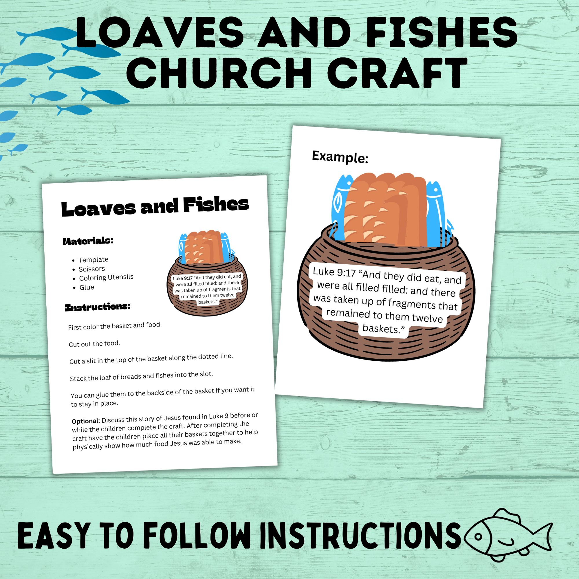 Loaves and Fishes Craft for Sunday School | Jesus Craft | Primary Craft | Sunday School Craft