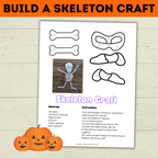 Skeleton Craft | Build a Skeleton | Halloween Craft | Kids Craft Template | Classroom Craft | Party Craft | Halloween Printables for Kids