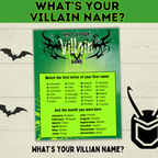 What's Your Villain Name Game? Kid's Birthday Party Games | Halloween Games for Kids | PDF Digital Download