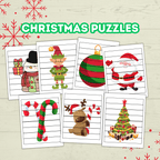 Christmas Preschool Puzzles Printables for Toddlers, Kindergartener Activities and Games
