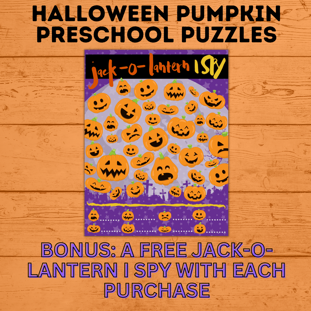 Pumpkin Halloween Puzzles for Preschoolers | Preschool Puzzles | Preschool Activities | Toddler Puzzles | Toddler Printable | Digital Puzzle