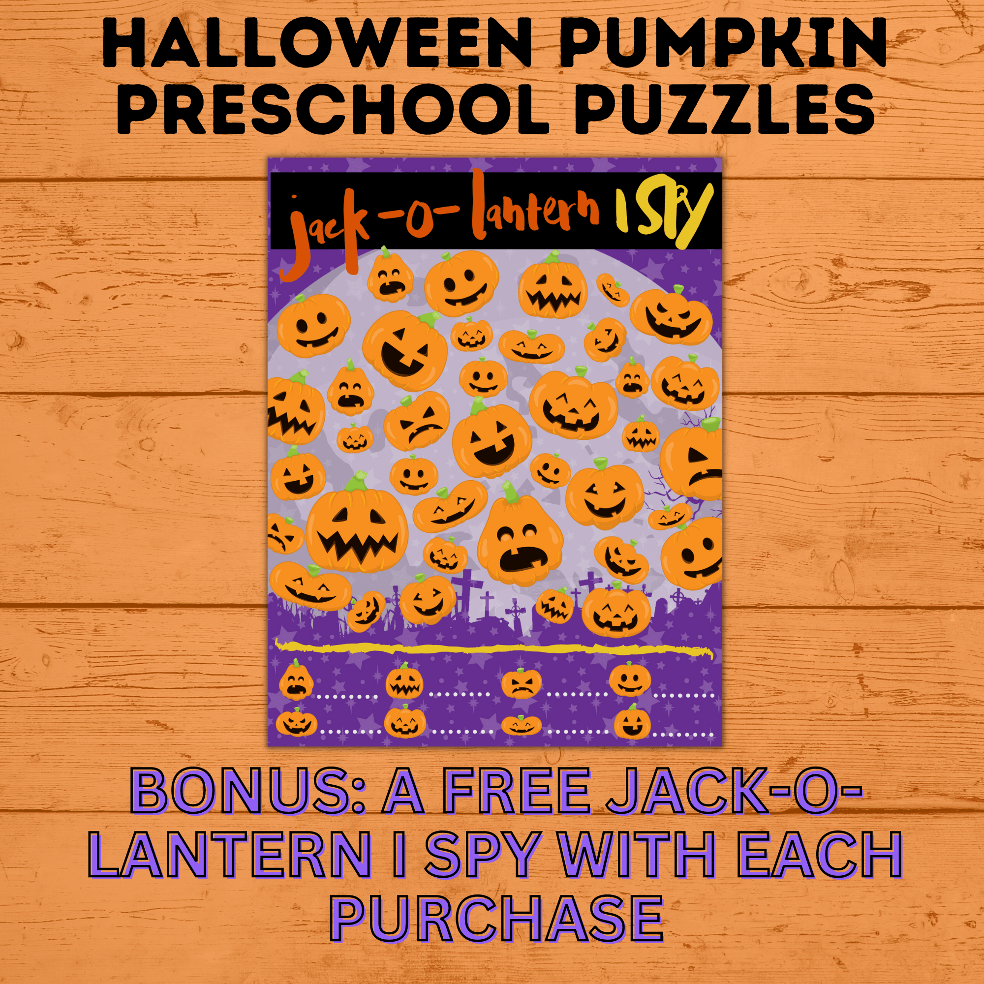 Pumpkin Halloween Puzzles for Preschoolers | Preschool Puzzles | Preschool Activities | Toddler Puzzles | Toddler Printable | Digital Puzzle