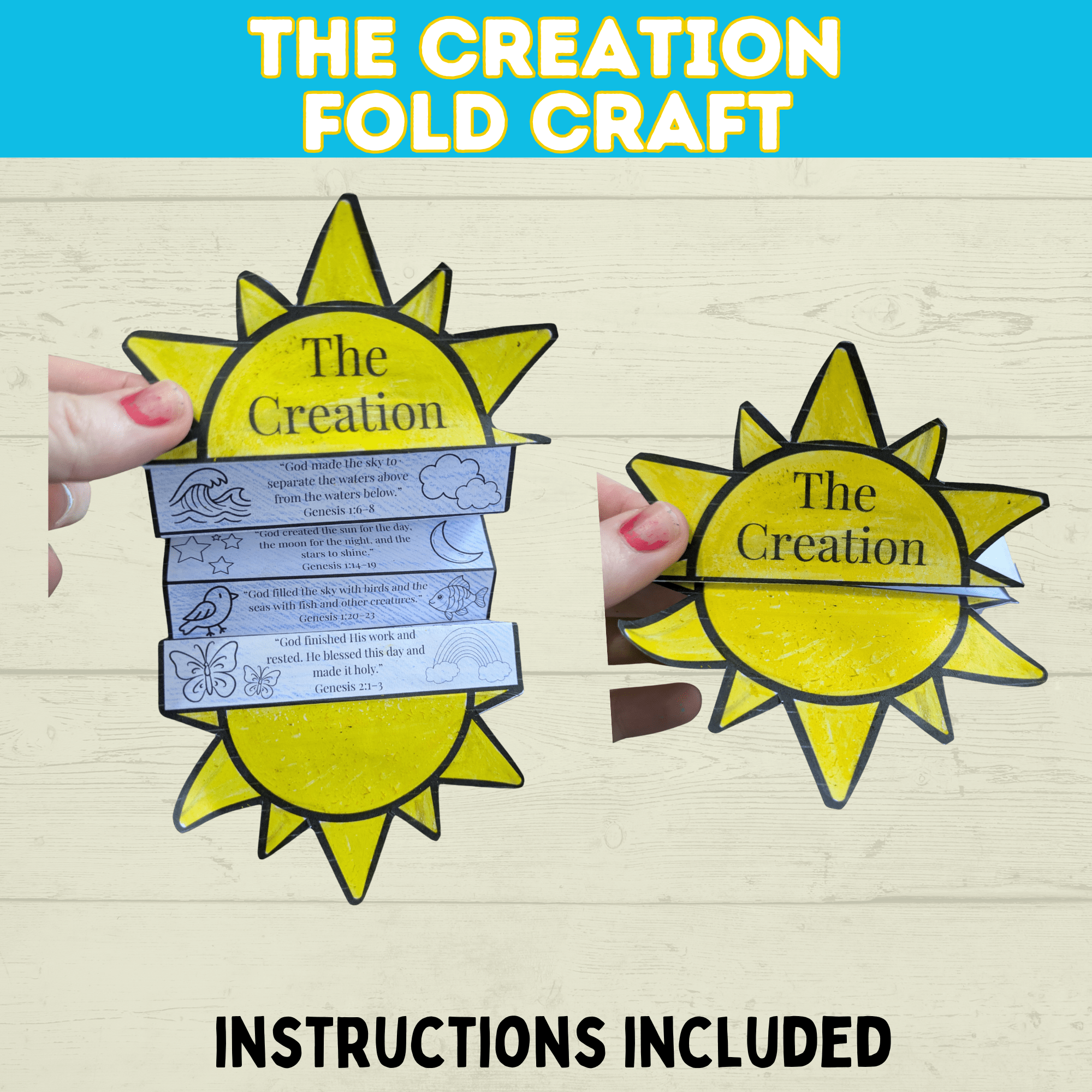 7 Days of Creation Bible Story Sunday School Craft for Kids, Old Testament