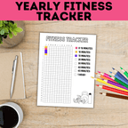 Kid's Fitness Tracker | Kid's Exercise Log | Exercise Chart for Kids | Family Exercise Tracker | Exercise Minutes | PE Tracker | Yearly