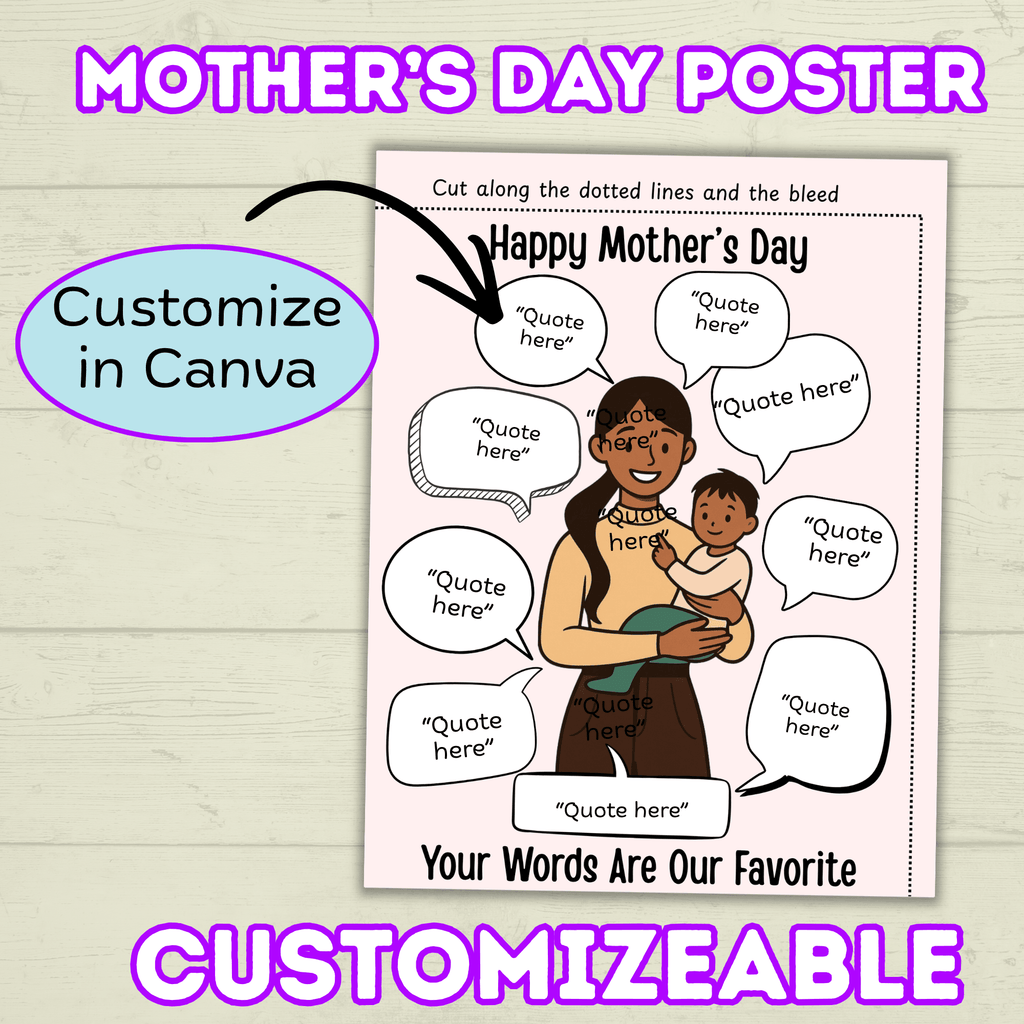 Mother's Day Keepsake Quotes Poster and Card, Personalized Fill in the blank Mom, Funny Gift for Mom, Mother's Day Gift, Grandma Gift Funny