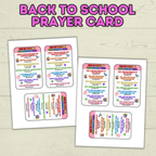 Back to School Prayer Card, Back to School Affirmations, Prayer Cards, Christian, Bible Verses, Confidence Cards, Sunday School, Scripture
