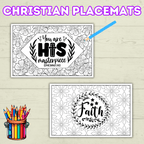 Christian Coloring Pages, Christian Placemats, Kids Placemats, Kids Coloring Pages, Sunday School Activity, Religious Placemats, Jesus