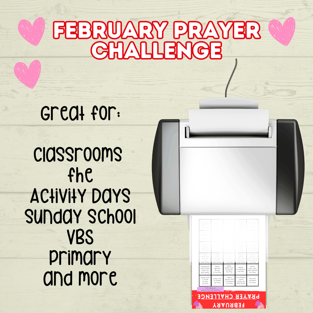 February Prayer Challenge, Prayer Prompts, Kids Prayer Challenge Valentine's Day