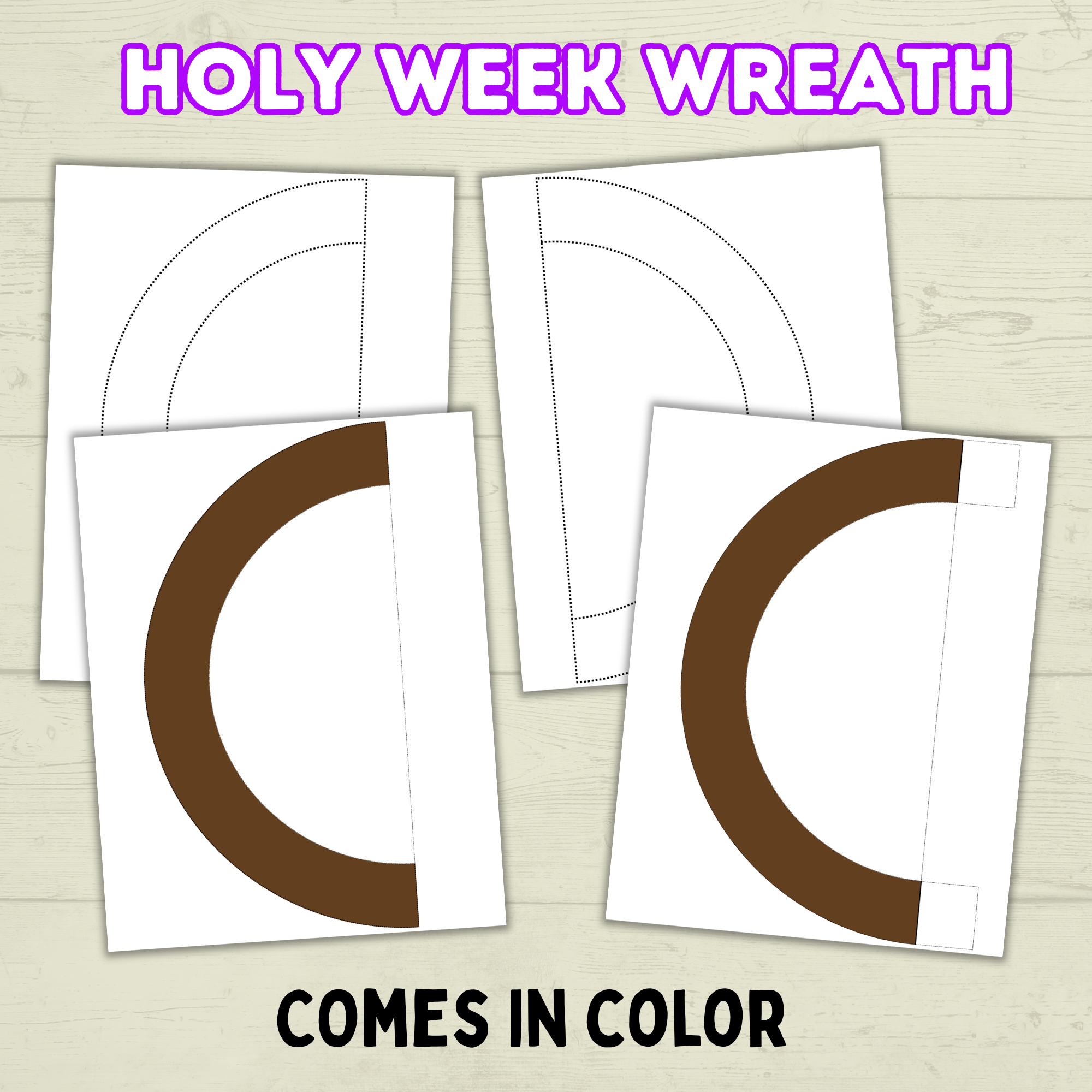 Holy Week Story Craft, Holy Week Wreath, Palm Sunday Bible Craft, Easter Week Craft, He is Risen, LDS Activities, Sunday School Craft