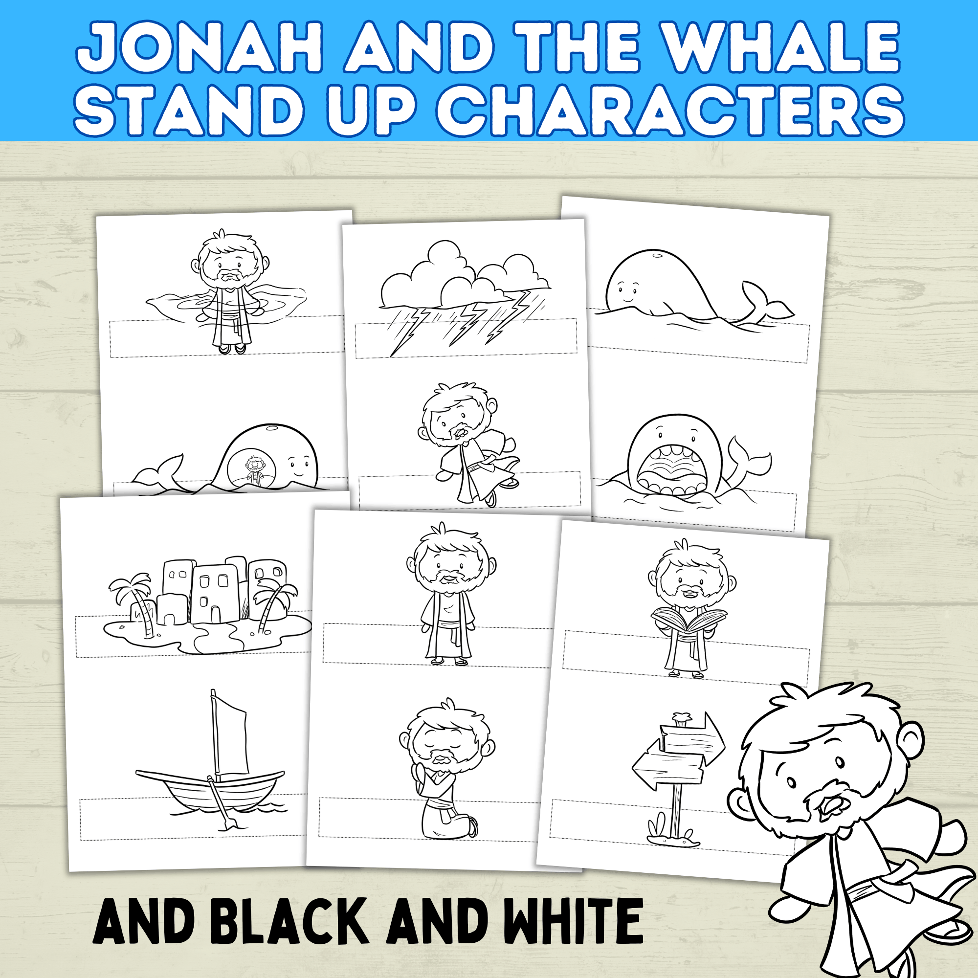 Jonah and the Whale, Biblical Characters Craft, Bible Story Lessons, Kids Ministry, Sunday