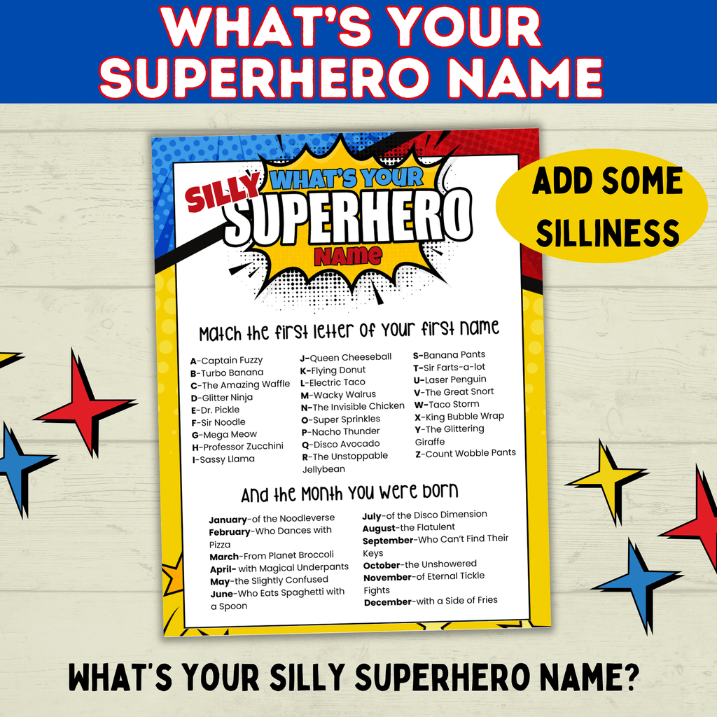 Superhero Name Game Printable Instant Digital Download | Superhero Party | Superhero Game | Name Game for Kids | Birthday Party Games