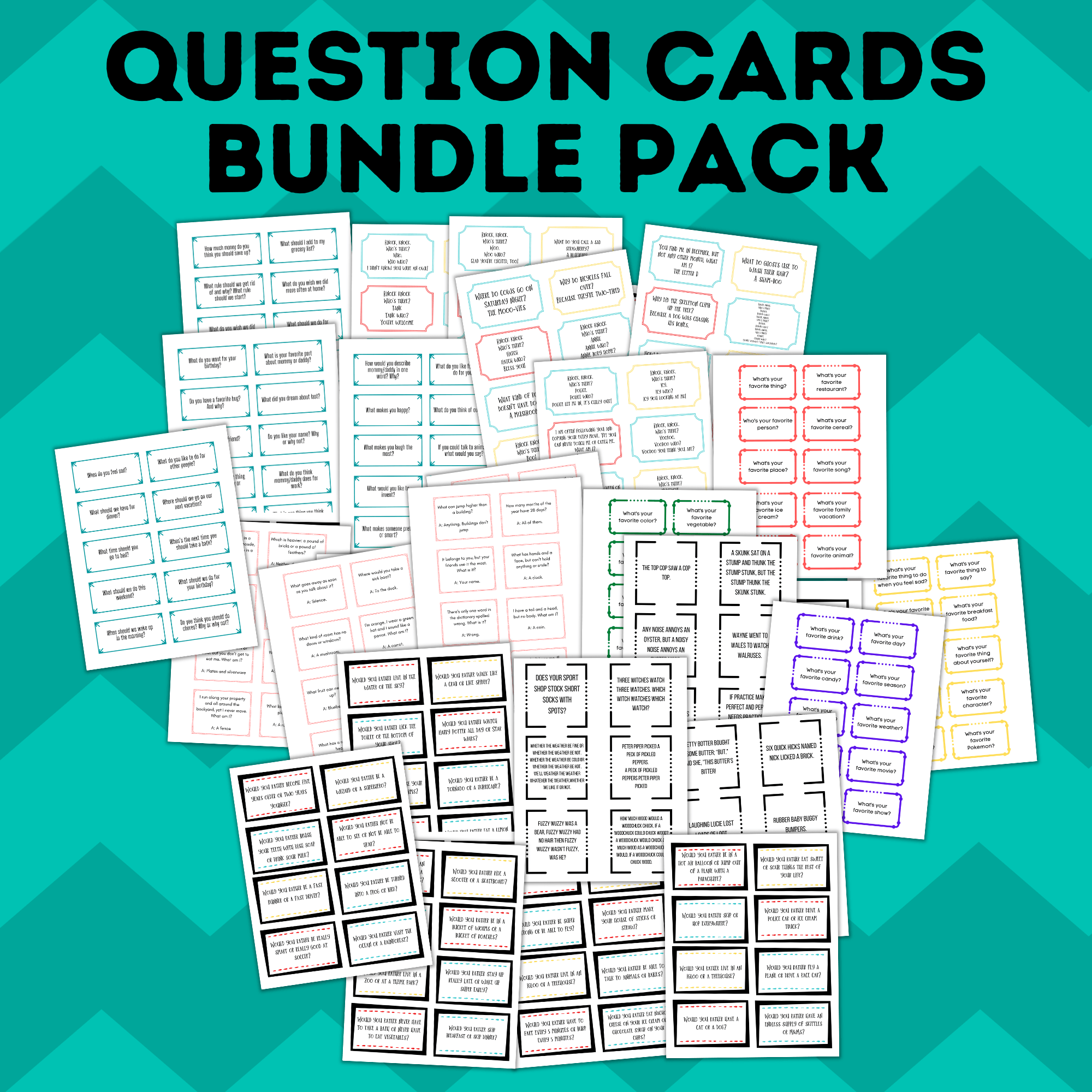 Fun Kid's Activity Cards Bundle