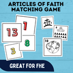 Articles of Faith Matching Game for Families | FHE Game | Articles of Faith Game | Match game for kids | Articles of Faith Printable