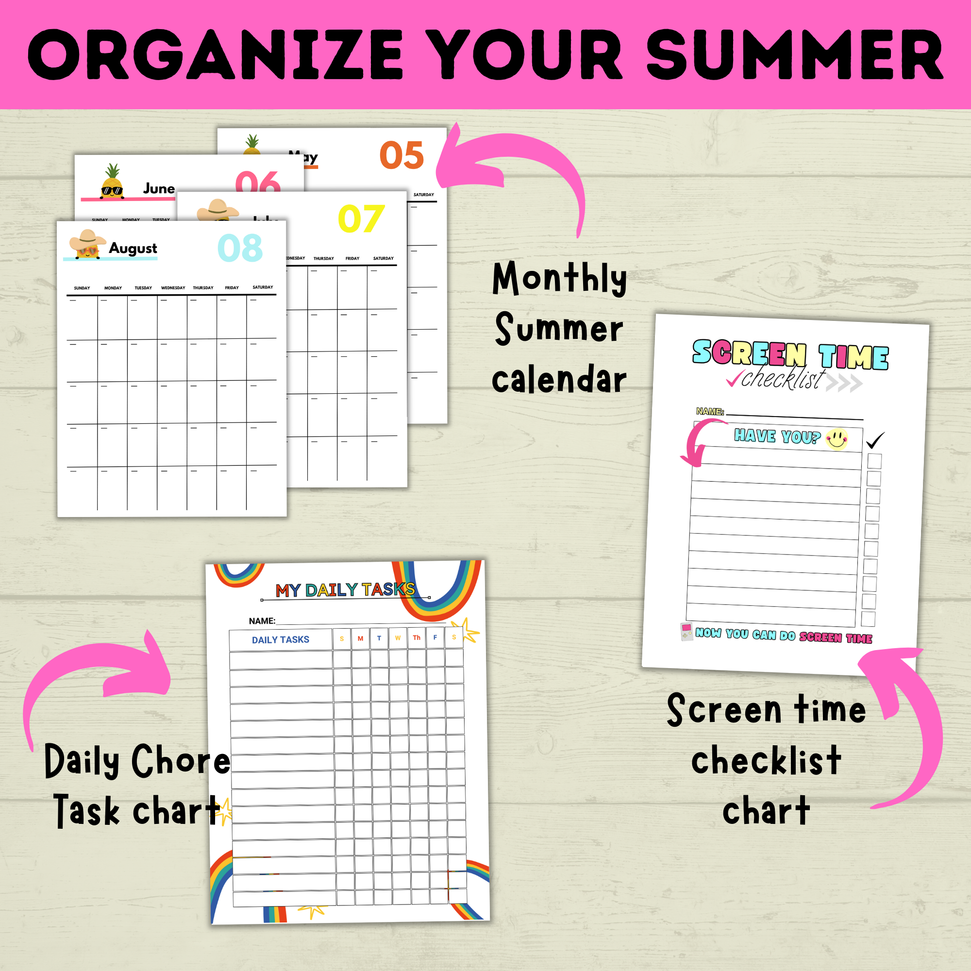 Summer Planner | Summer Schedule | Summer Activities | Summer Printable | Summer Fun | Chore Chart | Sample Schedule | Activity Ideas