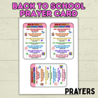 Back to School Prayer Card, Back to School Affirmations, Prayer Cards, Christian, Bible Verses, Confidence Cards, Sunday School, Scripture
