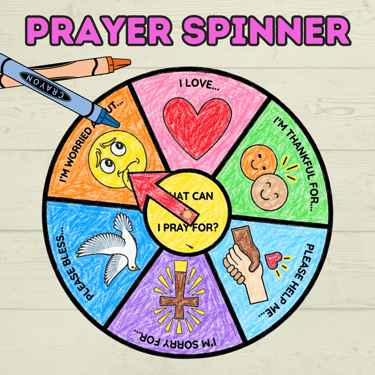 Prayer Spinner Craft, Prayer Craft, Kids Crafts, Sunday School Crafts, Christian Activity