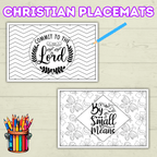 Christian Coloring Pages, Christian Placemats, Kids Placemats, Kids Coloring Pages, Sunday School Activity, Religious Placemats, Jesus