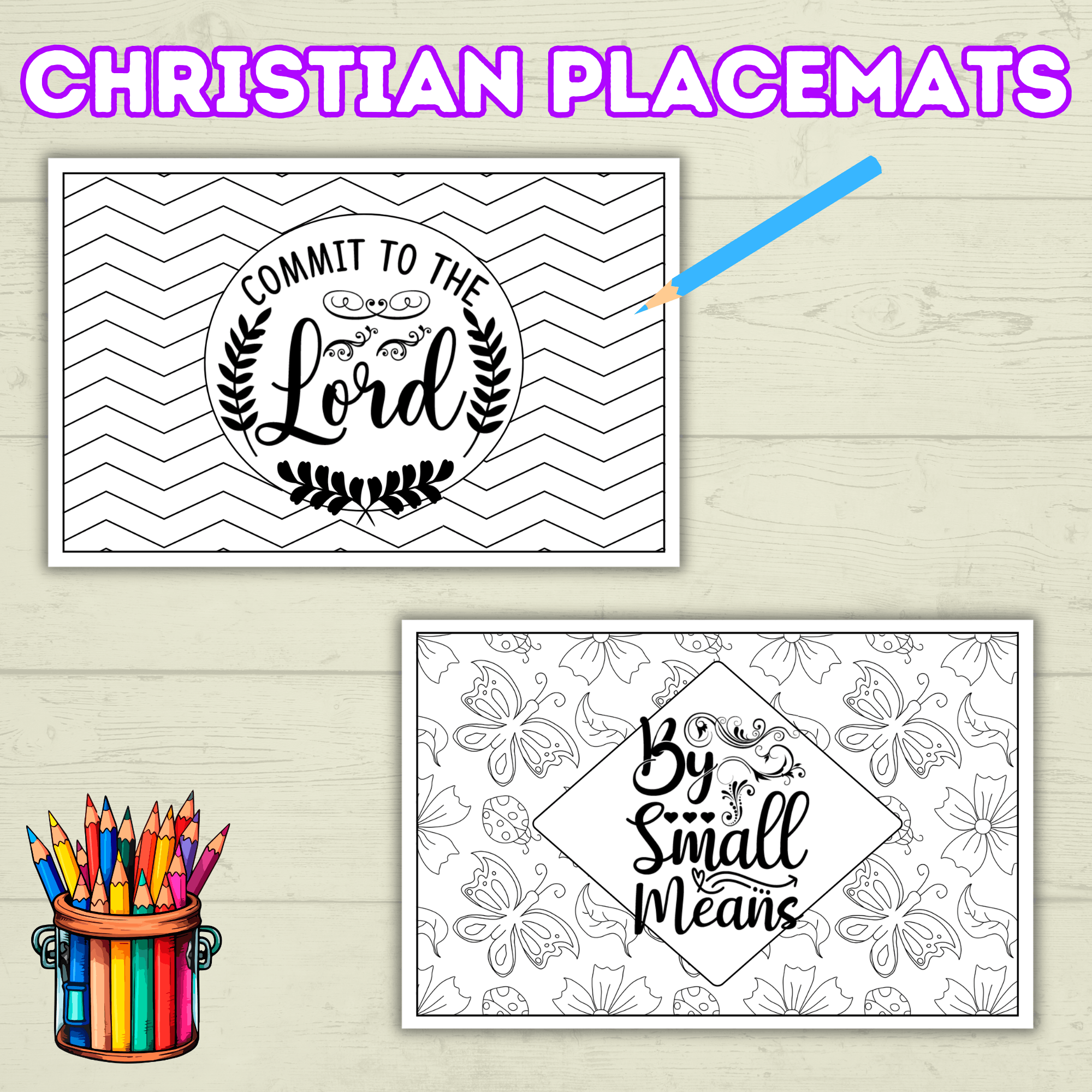 Christian Coloring Pages, Christian Placemats, Kids Placemats, Kids Coloring Pages, Sunday School Activity, Religious Placemats, Jesus