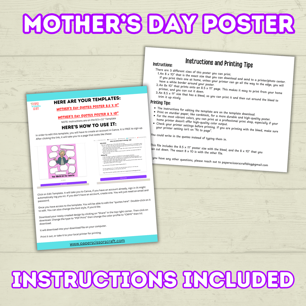 Mother's Day Keepsake Quotes Poster and Card, Personalized Fill in the blank Mom, Funny Gift for Mom, Mother's Day Gift, Grandma Gift Funny