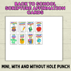 Back to School Affirmation Scripture Cards, Scripture Verse Cards, Christian Affirmations, Kids Prayer Cards