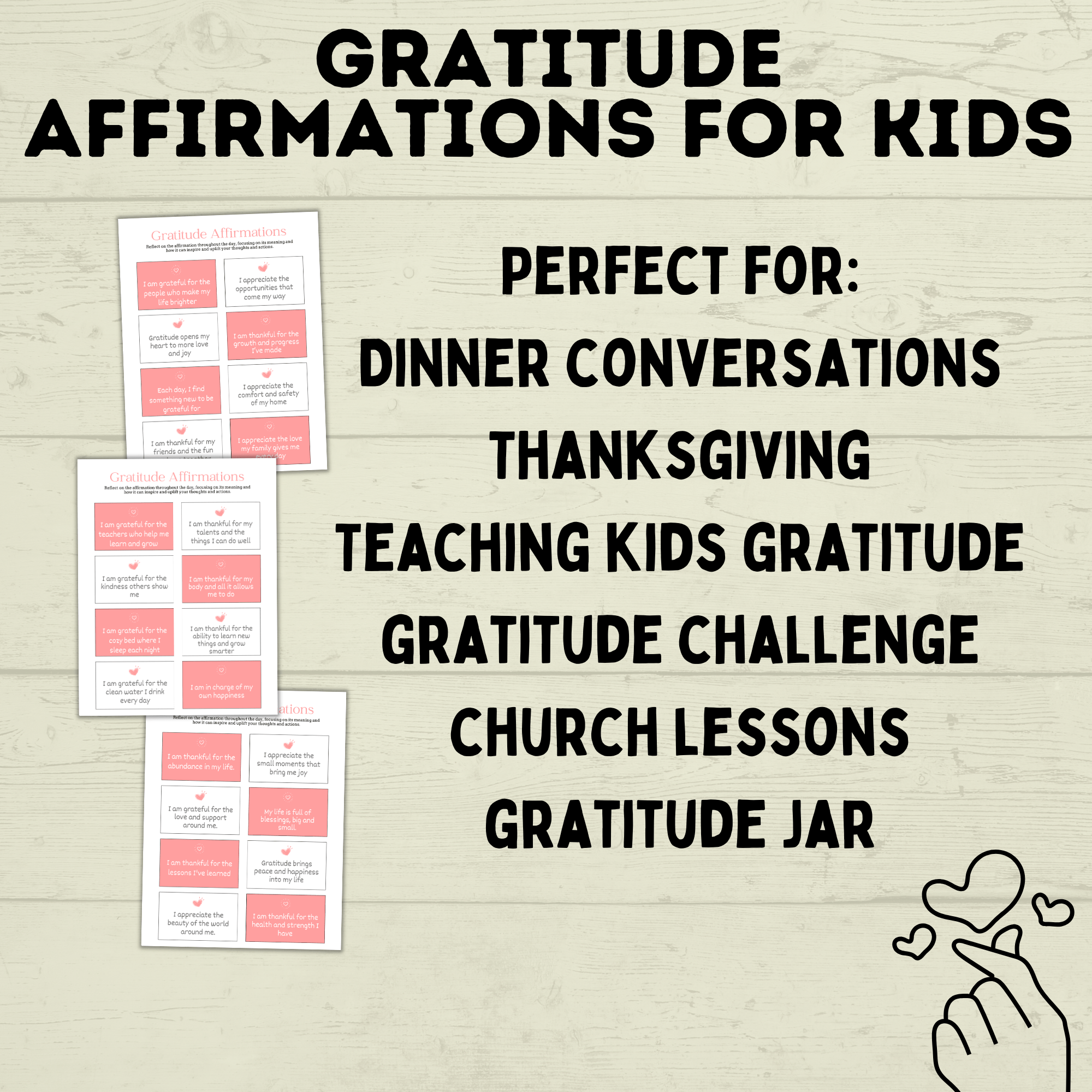 Gratitude Affirmation Cards for Kids | Gratitude Cards | Thankful Cards | Gratitude Prompts | Thanksgiving | Kids Activity | Kids Printable