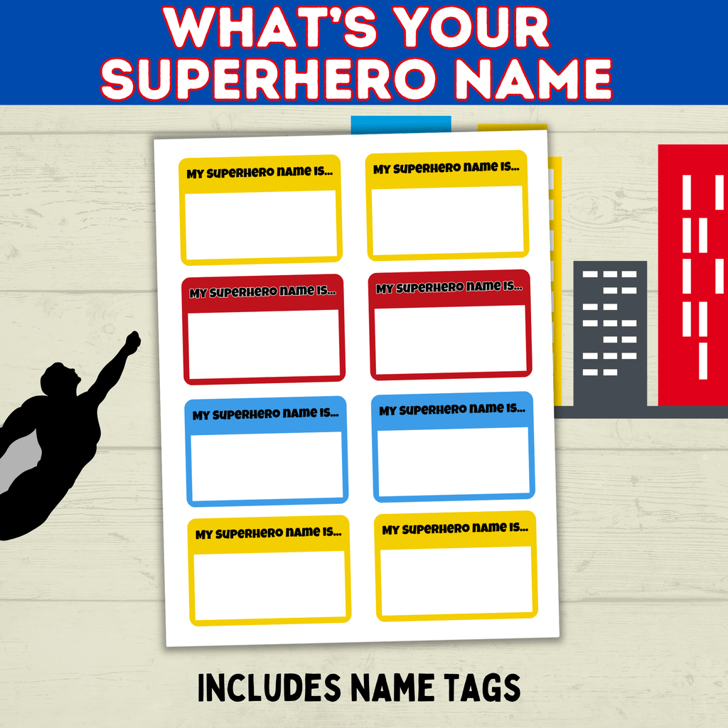 Superhero Name Game Printable Instant Digital Download | Superhero Party | Superhero Game | Name Game for Kids | Birthday Party Games