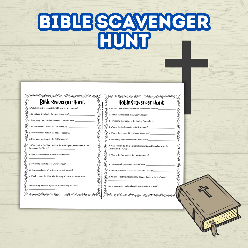 Children's and Teen Ministry Bible Scavenger Hunt, Sunday School Printable Digital Download Game, PDF