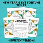 New Year's Eve Printable | New Year's Fortune Teller | Fortune Teller for Kids | Kids Activities | Printables | New Year's Eve Activities