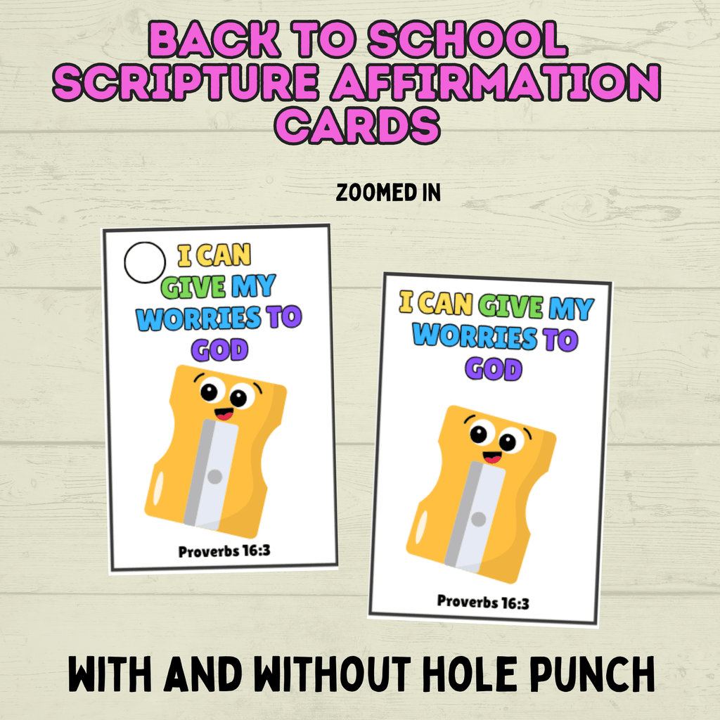 Back to School Affirmation Scripture Cards, Scripture Verse Cards, Christian Affirmations, Kids Prayer Cards