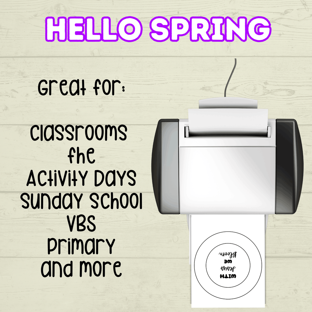 Jesus Spring Wreath, Cut and Paste, Sunday School Craft, Homeschool, With Jesus We Bloom, VBS